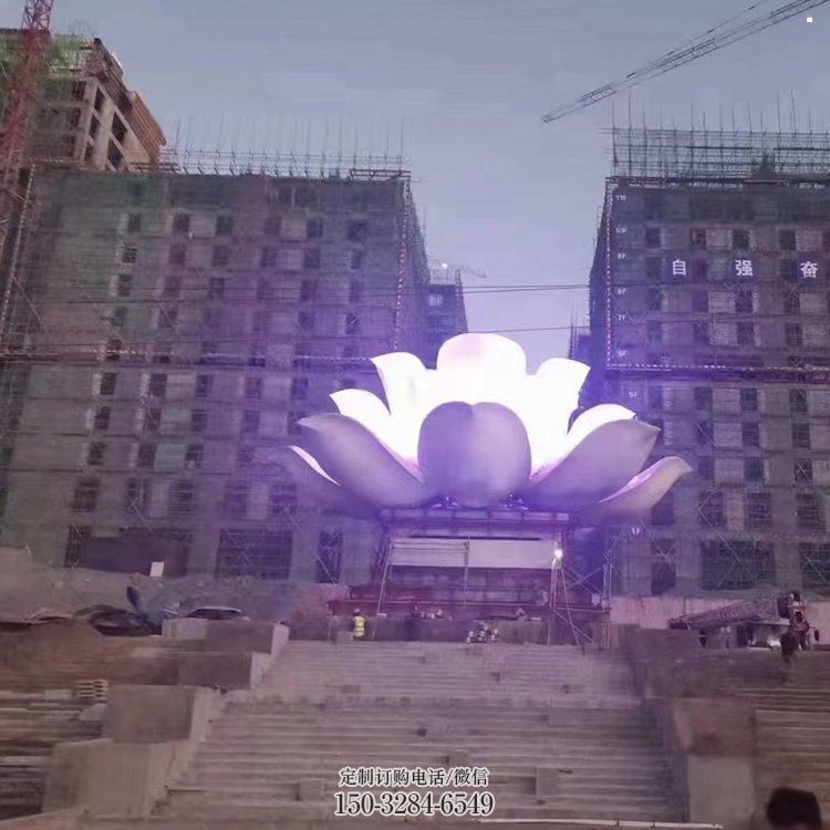 镂空莲花雕塑专供，锻造工艺，灯光莲花雕塑生产厂家